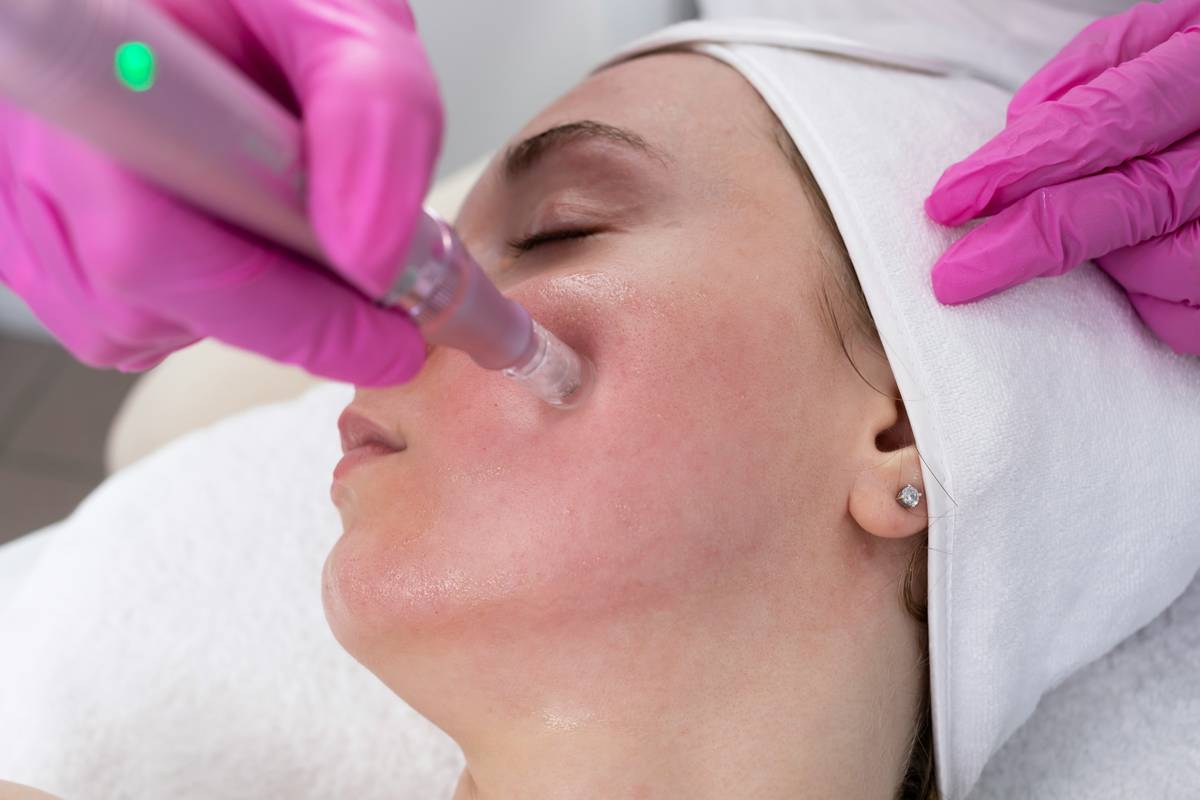 Side-by-side comparison showing radiant skin after using gentle exfoliation enzyme peel clochee delikatny